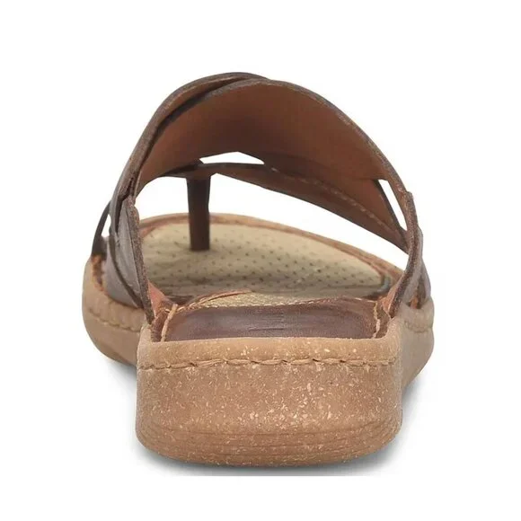 NEW Born Sorja Sport Leather Thong Slide Sandals in Sedona Sz. 12